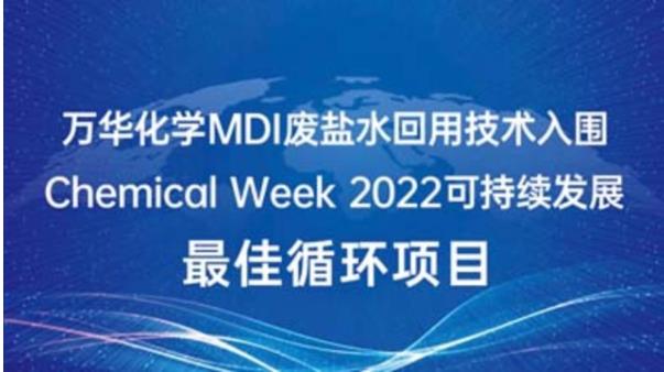 双向奔赴，循环未来 | 万华化学MDI废盐水回用技术入围Chemical Week 2022可持续发展最佳循环项目
