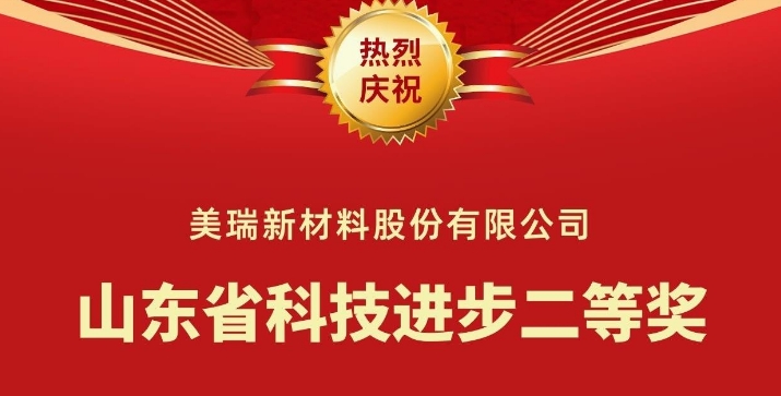 喜报｜美瑞新材荣获“山东省科技进步二等奖”