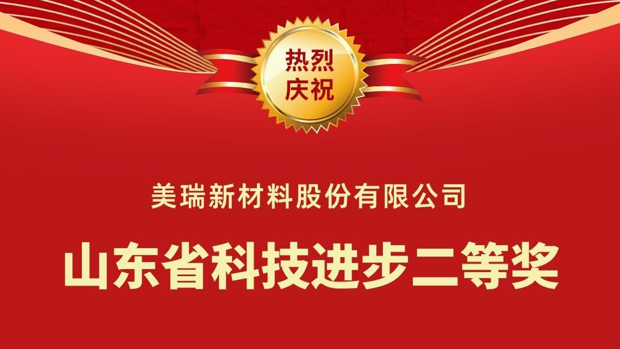喜报｜美瑞新材荣获“山东省科技进步二等奖”